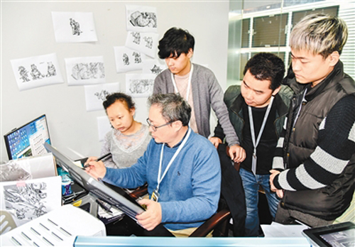 殘疾人學員學習電腦動畫制作 首席記者 王健 攝
